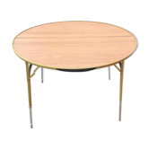 Round table Lafuma folding and adjustable in height / vintage years 60-70s