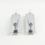 Pair Of Mid Century Sputnik Chrome Wall Lamps From Doria, Germany, 1970s