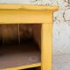Low storage unit in saffron yellow wood – Canadian handcrafted.
