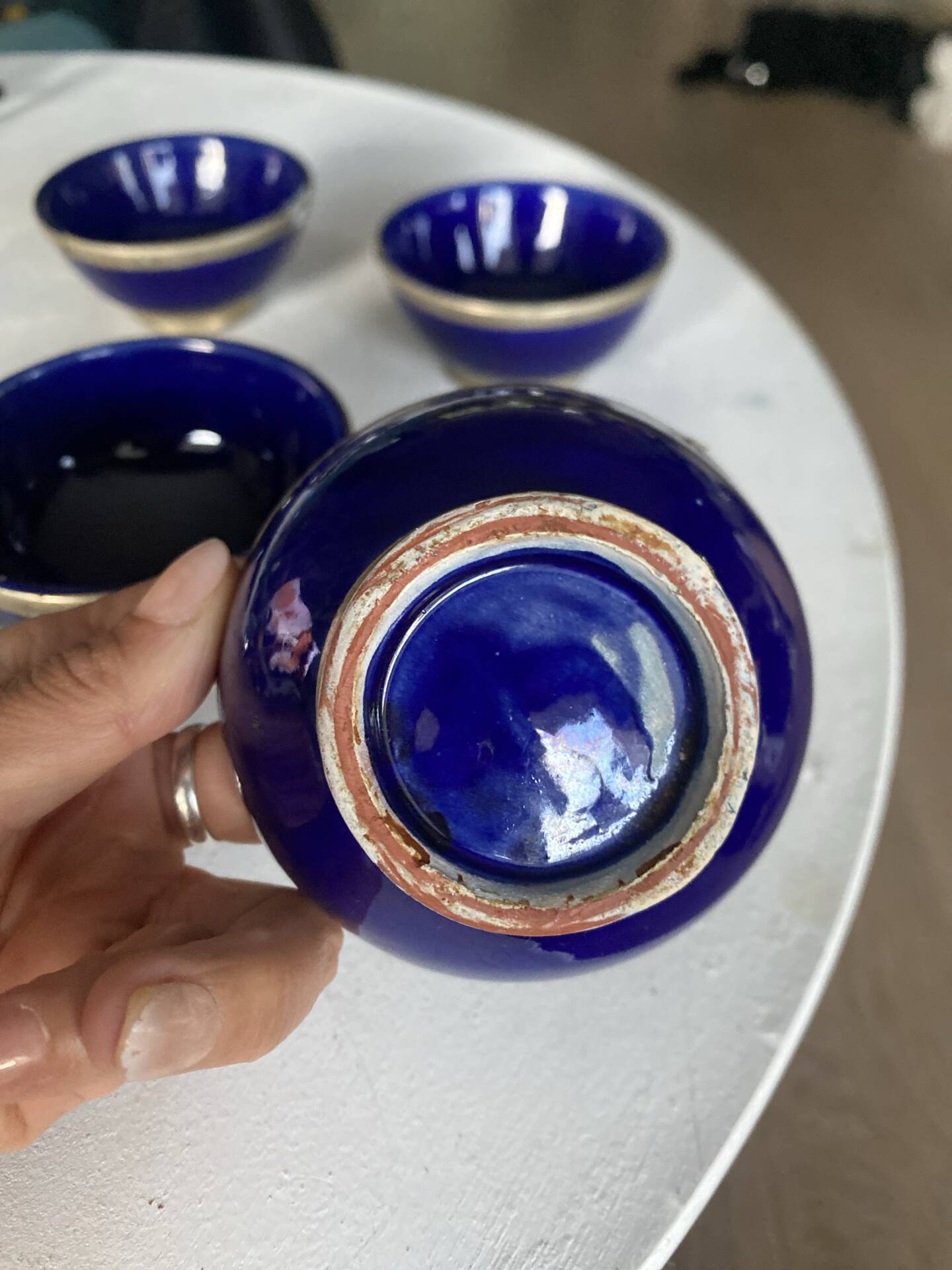 Moroccan blue ceramic bowl, in excellent condition.