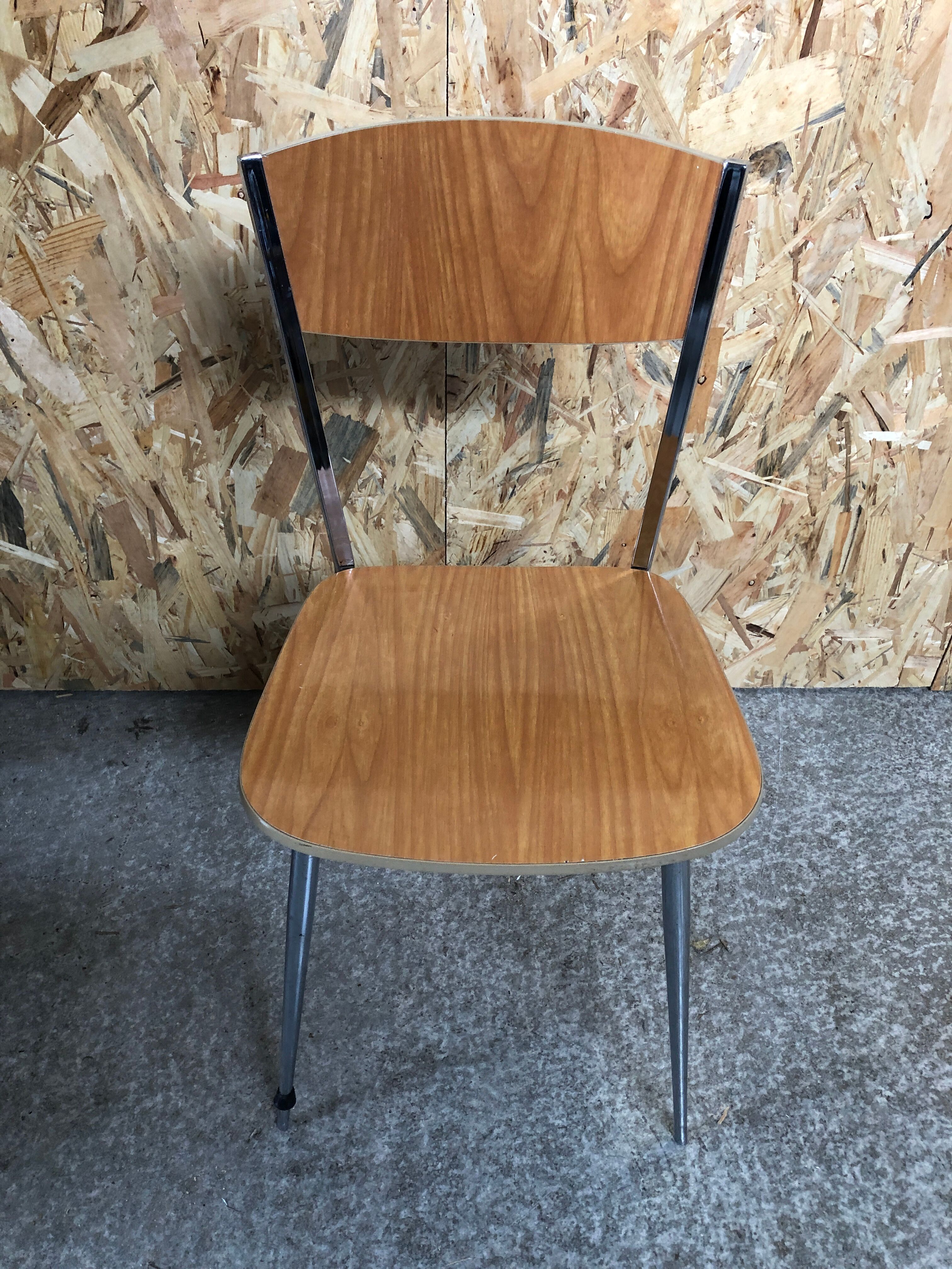 Chair feet compass metal chrome in formica brown 70