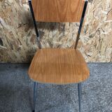 Chair feet compass metal chrome in formica brown 70