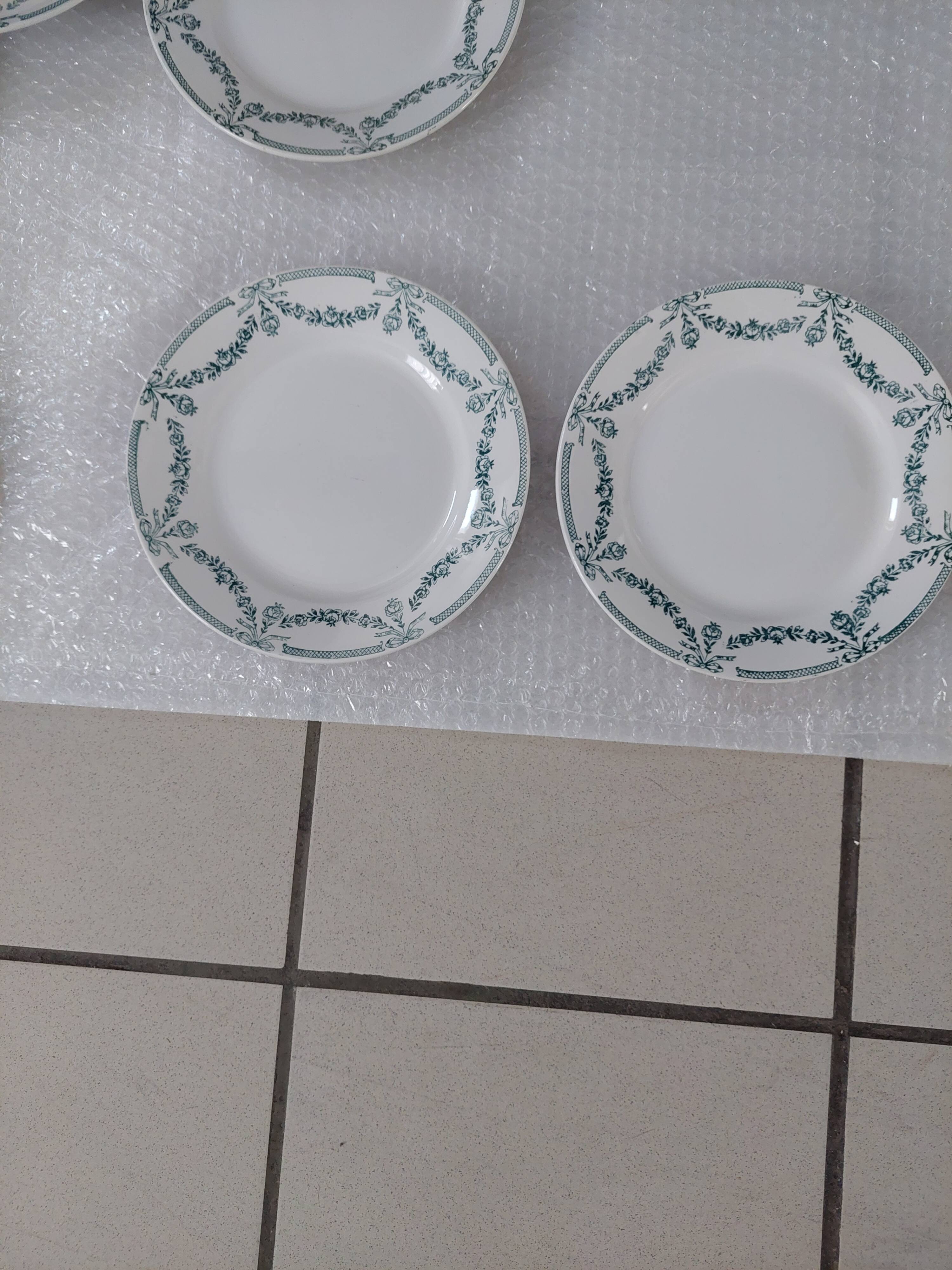 Set of 6 plates porcelain moulin des loups & hamage nord model valdivia used
