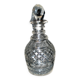 Richly cut crystal decanter and bevelled diamond engraved baccarat or saint-louis? trianon