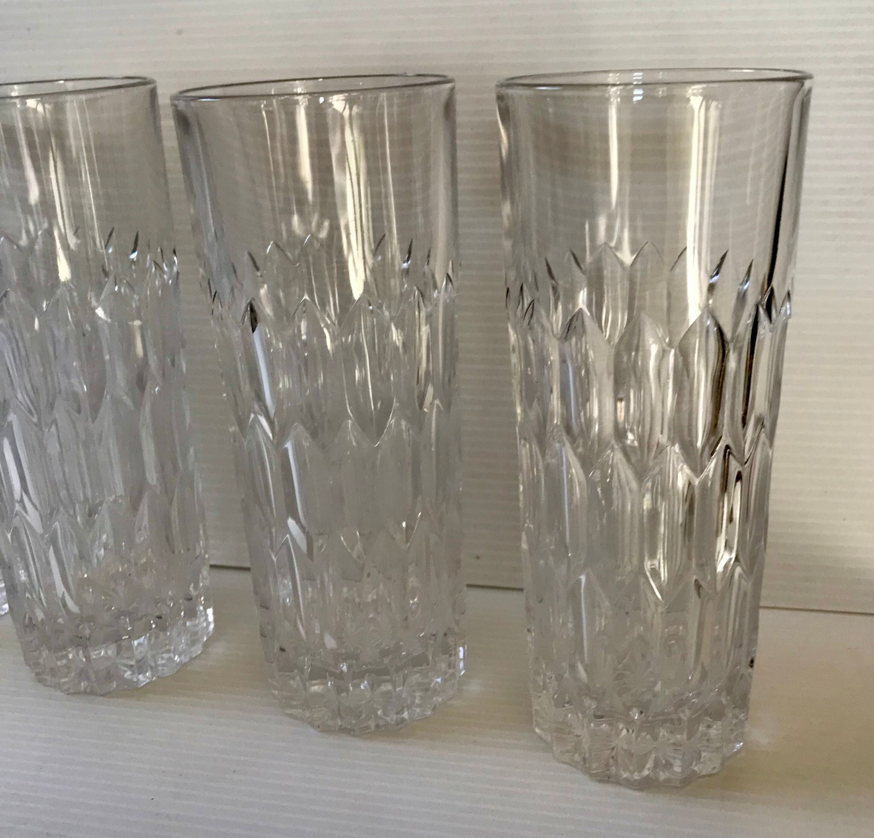 Six cut crystal glasses