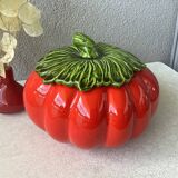 Barbotine tomate - petite soupière majolique