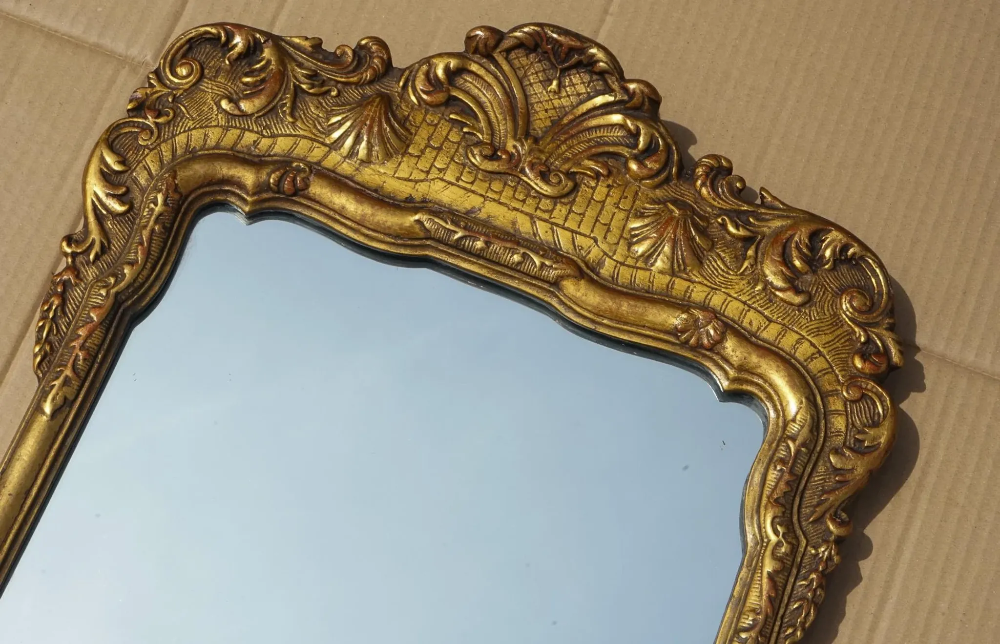 George III Chippendale Style Antique Gilded Wall Mirror