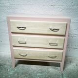Commode vintage bois et rose