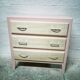 Vintage wooden and pink chest of drawers