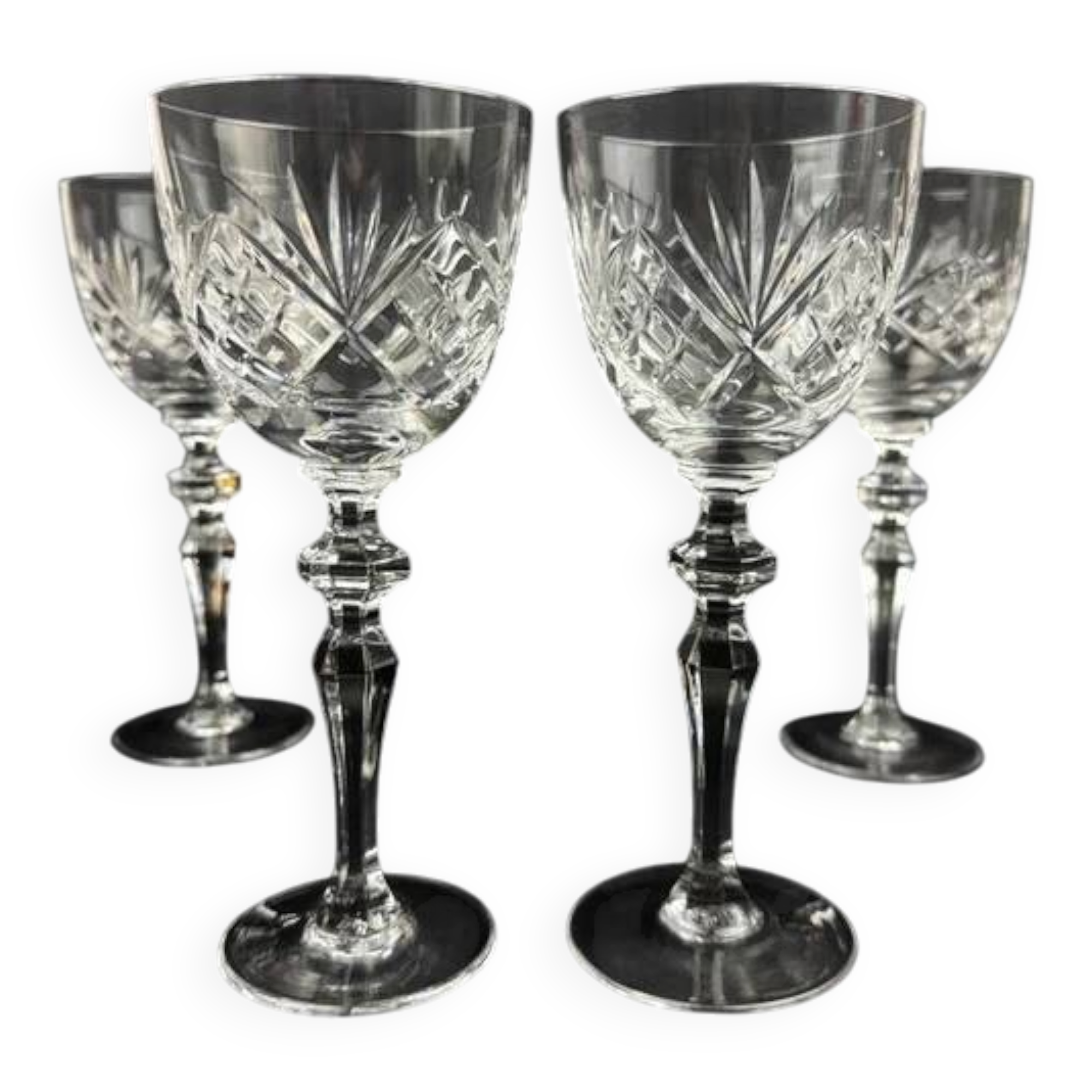 4 cut crystal wine glasses – Artisanat de Lorraine