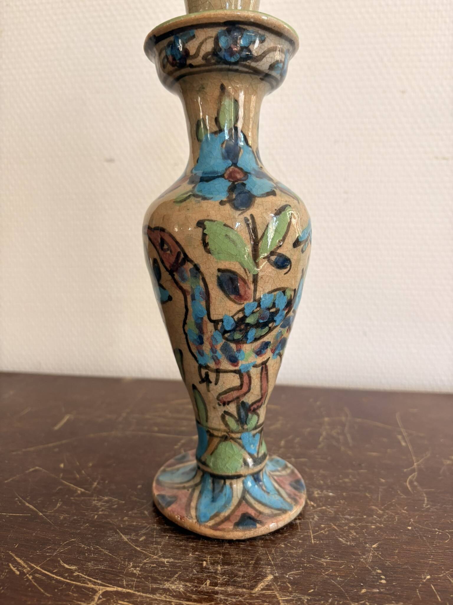 Ancient Ceramic Candle Holder Terracotta Persian Bird Torch Persian