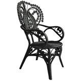 Chaise de salle à manger en rotin vintage