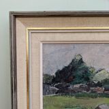 1962 Mid-Century Modern "Rockpools" Swedish Landscape Oil Painting, Framed