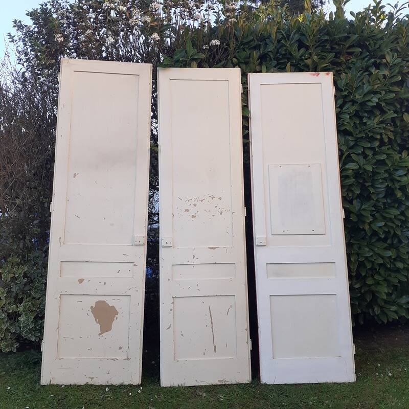 3 large old Haussmann-style wardrobe doors 19th century H260cm