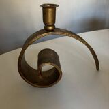 Battered iron candle holder Italian work 1970