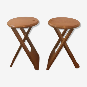 Paire de tabourets pliants design Adrian Reed modèle Suzy