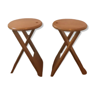 Pair of folding stools design Adrian Reed model Suzy