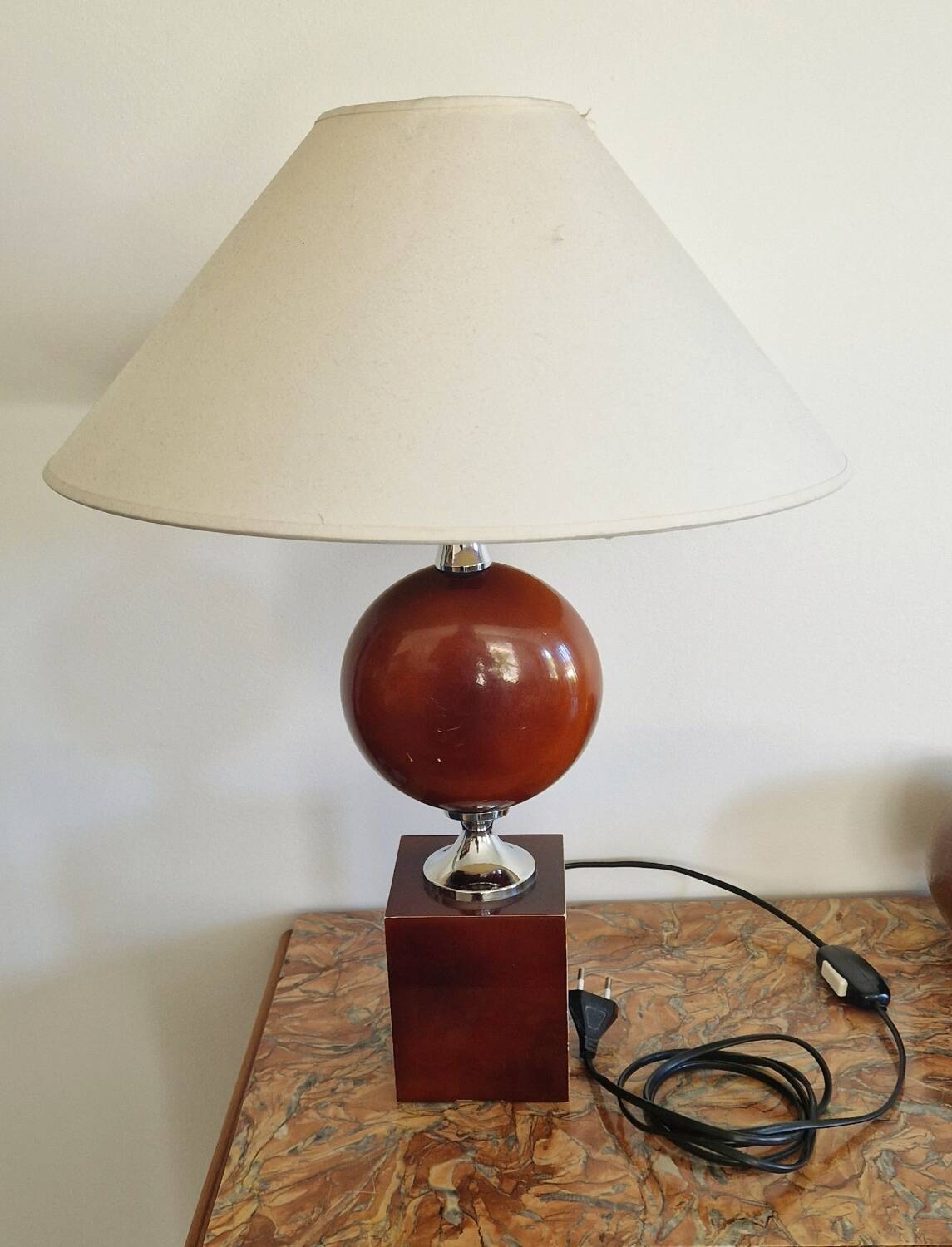 Barbier house lamp - Lacquered and chrome-plated metal - 1970s