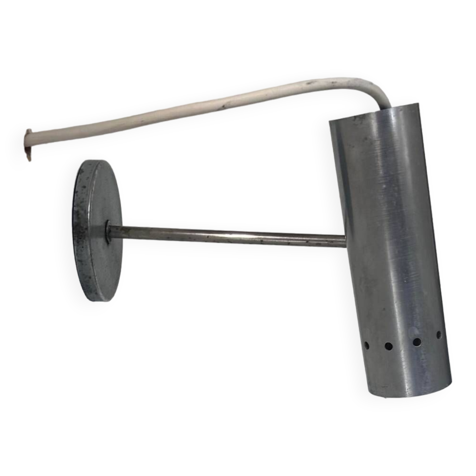 Adjustable wall light, brushed aluminum, France 1960