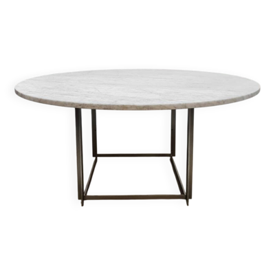 Table basse vintage en marbre PK54 Poul Kjaerholm pour Fritz Hansen 1990