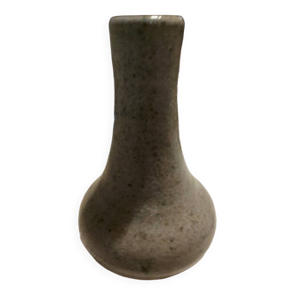Gray enameled stoneware soliflore vase