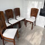 Set 6 chaises art déco chêne 1940