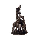 African stone sculpture of 3 Giraffes