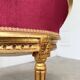 Fauteuil bois doré et velours rouge Louis XVI