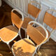 4 Gemla Vilda 3 dining chairs – Solid beech and natural leather – Sweden