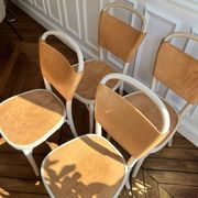 4 Gemla Vilda 3 dining chairs – Solid beech and natural leather – Sweden