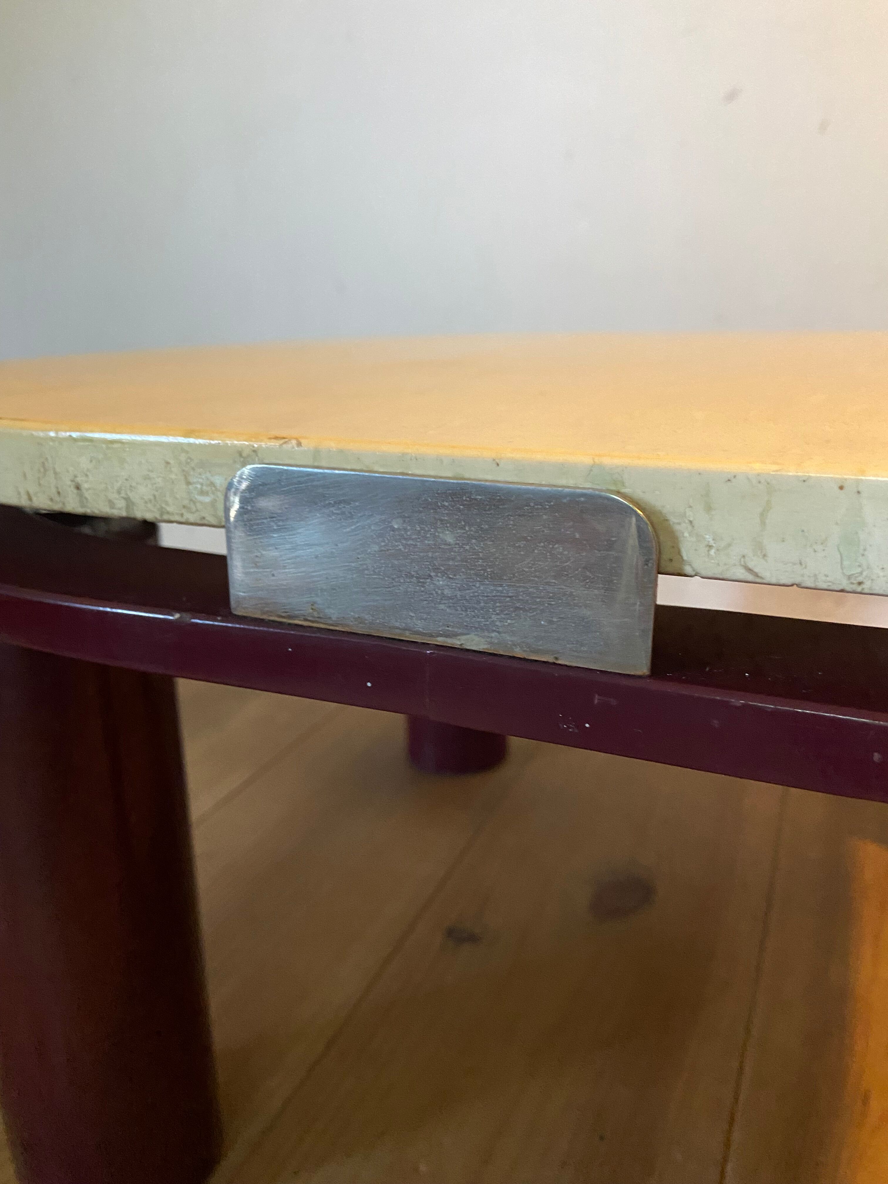 Roche Bobois travertine and metal coffee table from the 80s