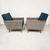 Pair of two-tone armchairs, 1960