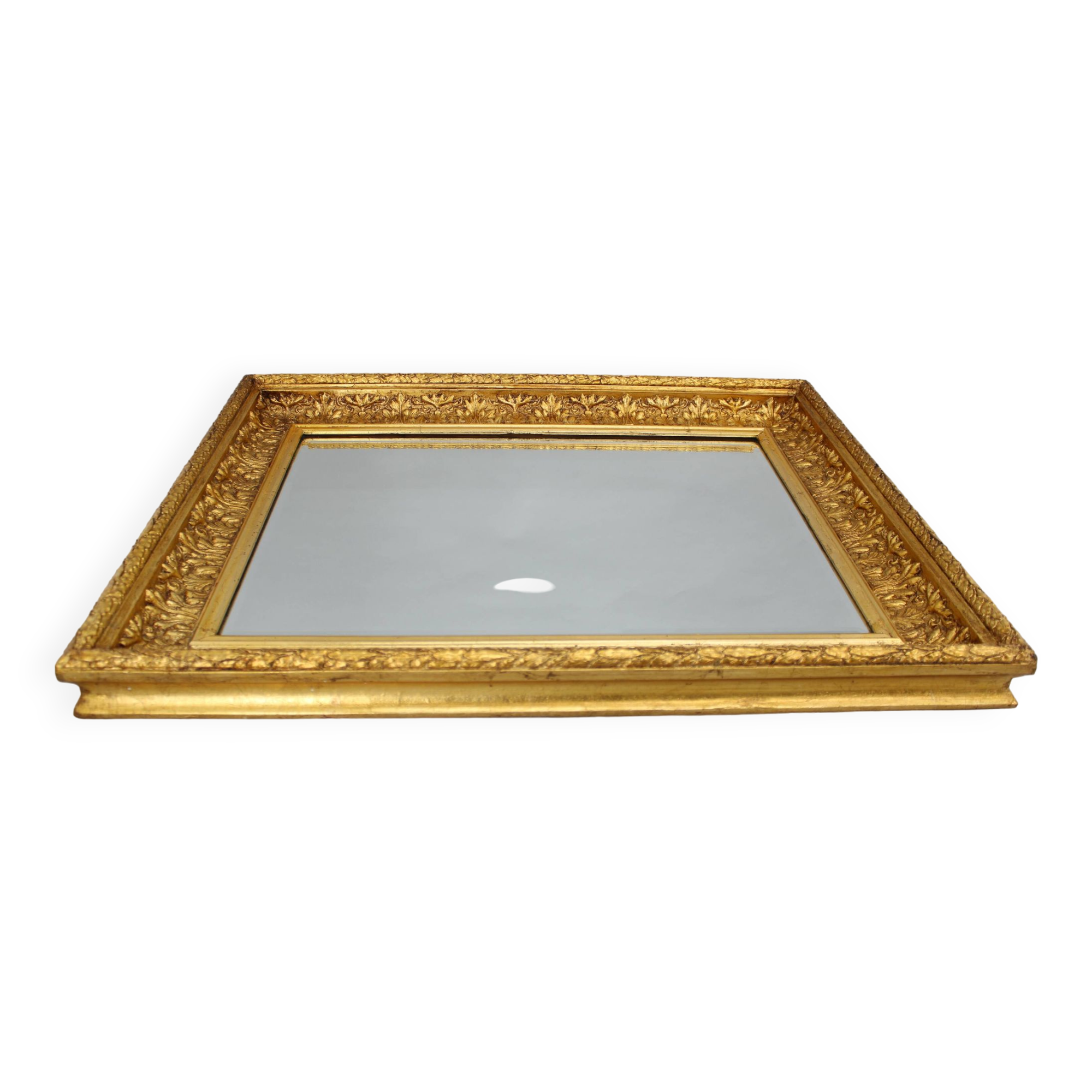1940s Italian Mirror in Golden Wood Frame