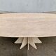 Travertine dining table by Claude Berraldacci with 8-sided stand
