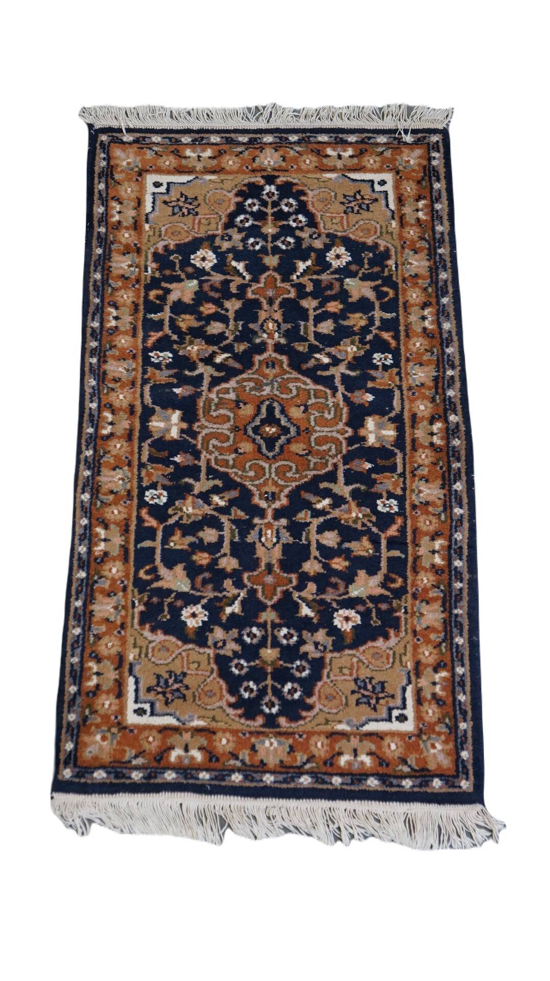 Persian rug 136x70 blue and brown