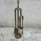 Fireplace Set 4 Pieces Brass Fire Pit Accessories