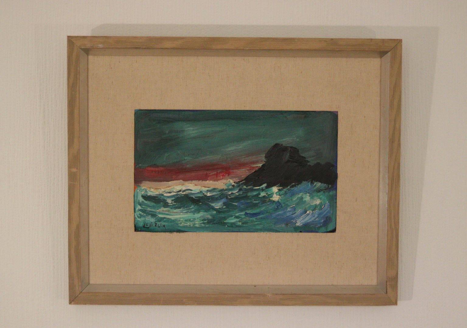 Original Mid Century Swedish Oil on Panel – “Waves” by Louis Zelig – Signed