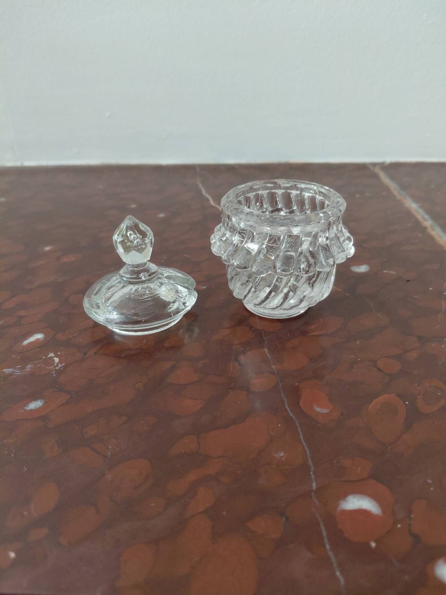 Moutardier verre ancien