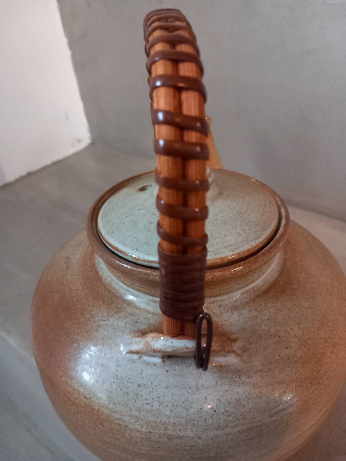 Glazed stoneware teapot