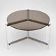 Vintage round coffee table in smoked glass and plexiglass – 1970s