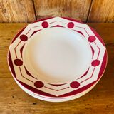 Set of 6 hollow plates old DIGOUIN model 'Chives'