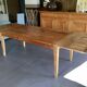 Teak table with extension cords