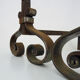 Pair of cast iron, wrought iron and brass chimney chenets. france 19th century