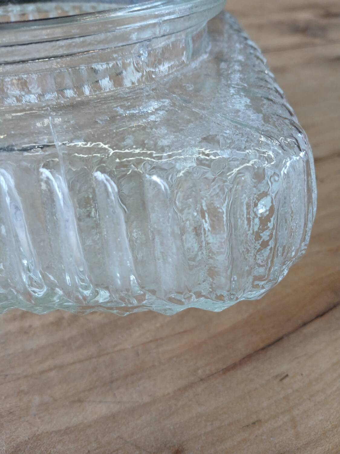 Antique ceiling light in molded glass