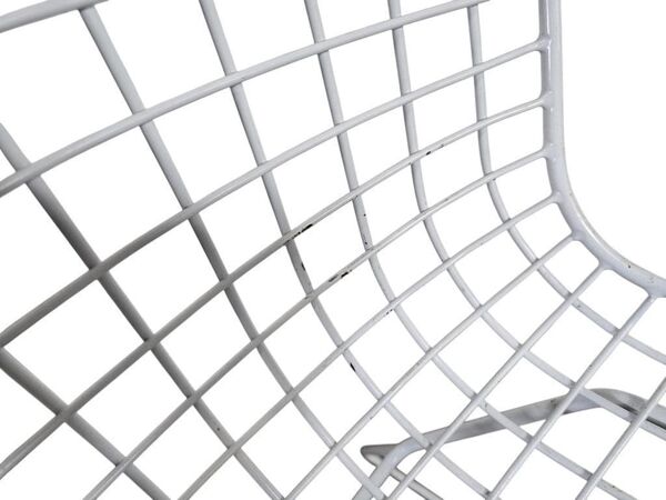 Chaise vintage en fil de fer blanc de style Bertoia