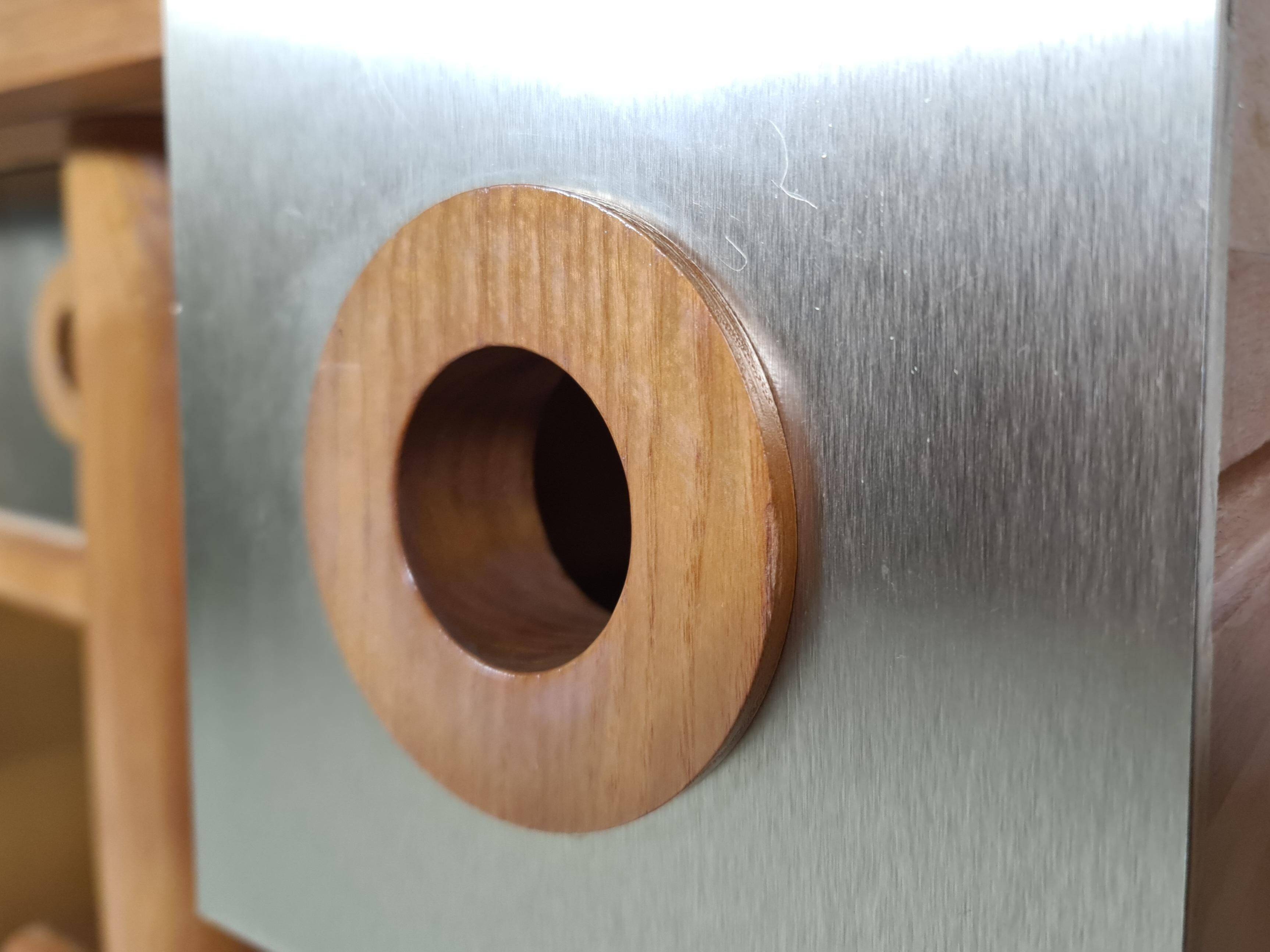 Enfilade/Credenza in oak and brushed brass, Italy, 1970