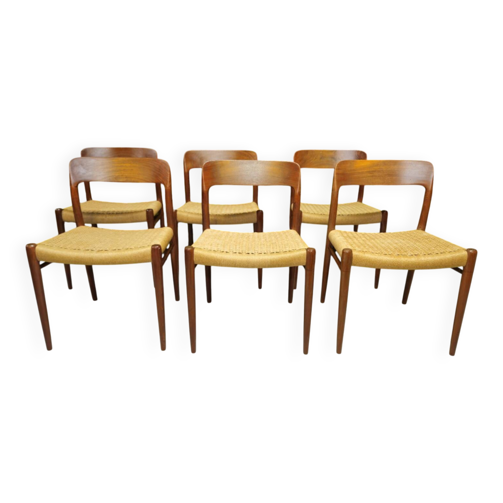 Set of 6 Møller teak chairs 1960