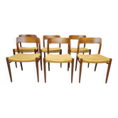 Set de 6 Chaises Møller teck 1960"
