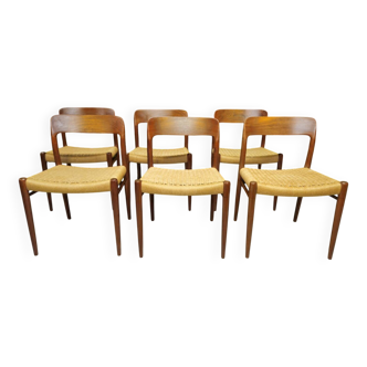 Set of 6 Møller teak chairs 1960"