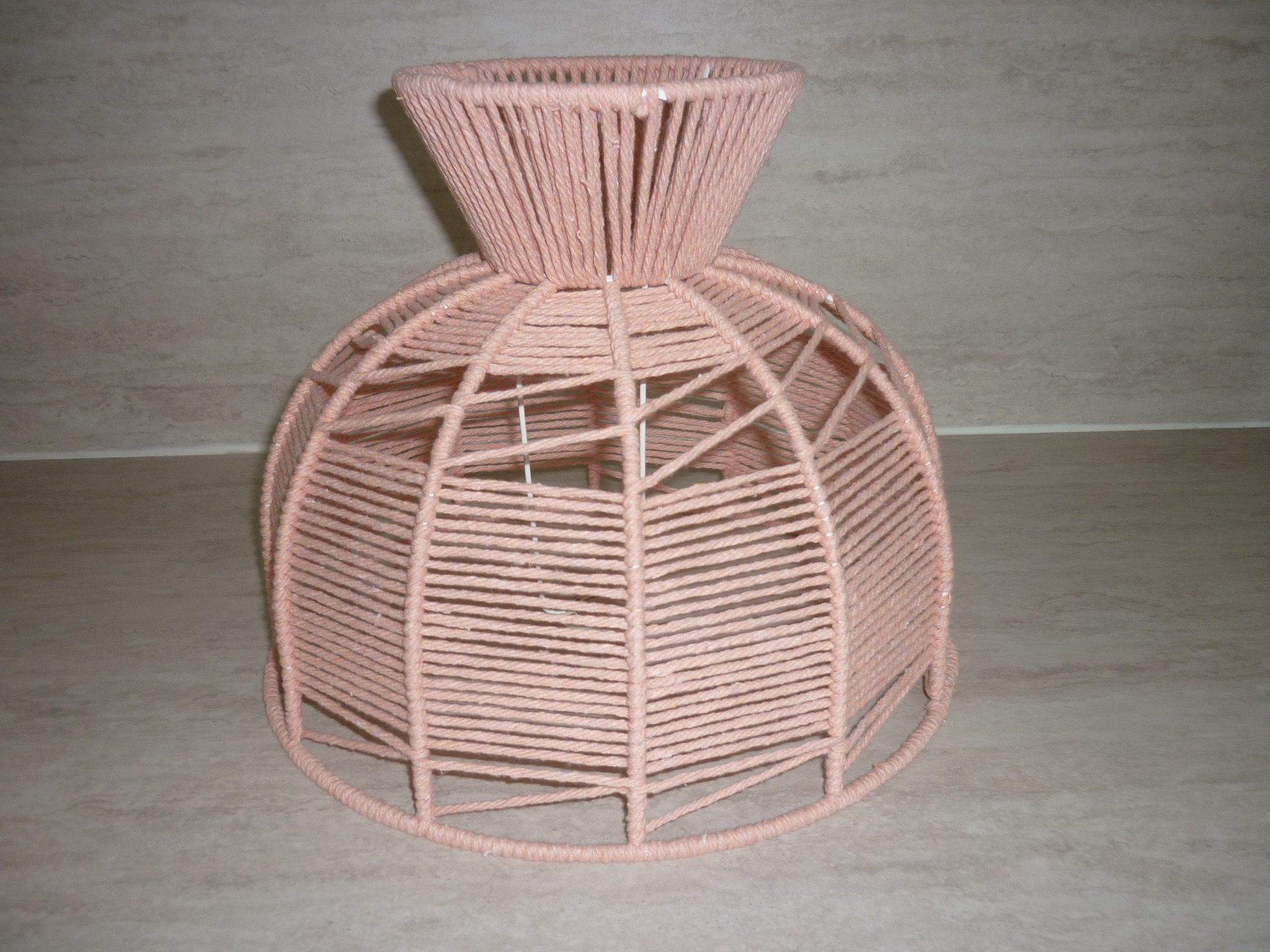 Abat jour en fil de coton rose